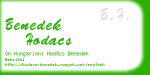 benedek hodacs business card