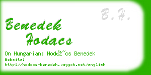 benedek hodacs business card